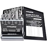 Accusize Industrial Tools 18 Pc H.S.S. Tap and Drill Set, Metric, 0001-0052