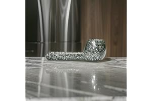 HIREDIT Mini Handmade Tobacco Pipe made with Pear wood roots | Gift Box - Great for Herbs Mini Puffs 4.5 Inches (Glitter Green)