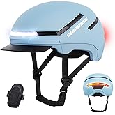 Shinmax Bike Helmet with Turn Signals, NTA Certified up to 45km/h, Bicycle Helmet for Men Women with USB Rechargeable Rear Light, Viser, Cycling Helmet for E-Bike & S-Pedelec,Scooter, Commuter, Adults