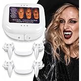 WEQNGIU 2Pcs Retractable Vampire Fangs for Adults, Retractable Vampire Teeth for Halloween, Reusable Fake Vampire Teeth for Cosplay, Dracula, Werewolf and Horror Costume Party
