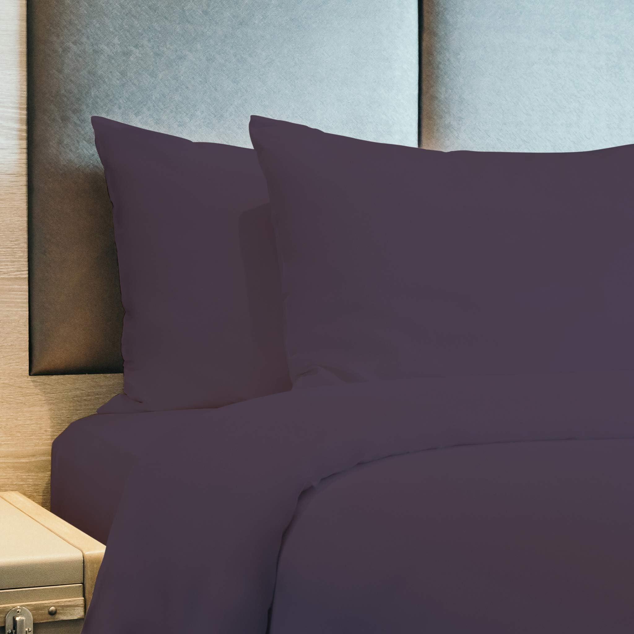 Bluff City Bedding 1800 Thread Count Egyptian Cotton Feel 4 Piece Bed Sheet Set 12 Colors (Full, Purple)