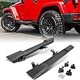 Jie Norman Running Boards Compatible with Jeep Wrangler JK 2007-2018 2 Door Models OE Style Side Step Black Textured Nerf Bars Rocker Slider Pair