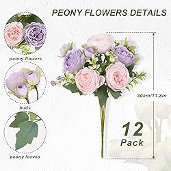MARTINE MALL 12 Packs Peonies Artificial