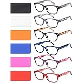 BLOEXCLU 6 Pack Reading Glasses for Women Men Blue Light Blocking Spring Hinge Computer Readers, Anti Eyestrain/Glare
