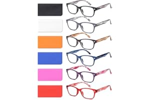 BLOEXCLU 6 Pack Reading Glasses for Women Men Blue Light Blocking Spring Hinge Computer Readers, Anti Eyestrain/Glare