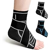 AMITOFO Ankle Brace for Sprained Ankle: Plantar Fasciitis and Achilles Tendonitis Relief, Heel Support for Men and Women with Strap for Foot Swelling and Compression (Single, Black Gray, Large)