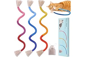 Retro Shaw 23.6 Inches Cat Toys Chew Ropes with Catnip, Safe String Kitten Teeth Cleaning Toys for Indoor Cats Kitty, Interactive Cat Nip Kicker Pet Toys, 3 Pack
