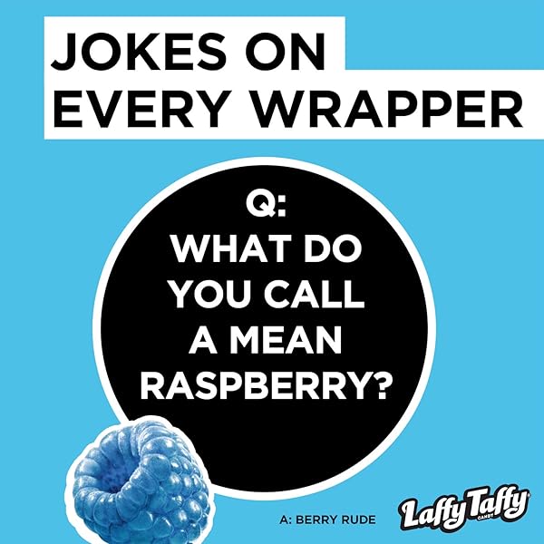 LAFFY TAFFY CANDY, BLUE RASPBERRY FLAVORED, INDIVIDUALLY WRAPPED CANDY (145 PIECES)