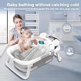 Glenmore Foldable Baby Bath Tub Grey Non Slip Support Cushion Travel Portable view 2