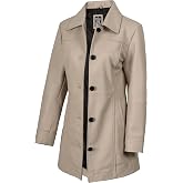 fjackets Women's Leather Jacket - Real Lambskin Leather Car Coat For Women - Stylish Workwear Button Closure