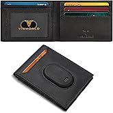 VISWORLD Men's Wallet Compatible with Samsung Galaxy SmartTag 2, Bifold Full-Grain Leather Wallet Compatible with Samsung smart Tag 2, Slim Smart Wallet with Tracker, Rfid Blocking, 11 Card Slots