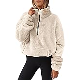 ANRABESS Sweatshirt for Women Zip Up Hoodies Cropped Pullover Fleece Hooded Sherpa Sweaters Tops 2025 Fall Winter Clothes