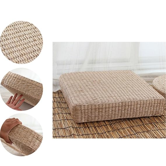 Japanese Tatami Floor Pillow Zafu Natural Seat, Meditation Pillow