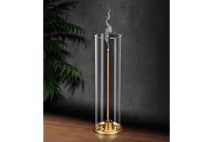 EAVIDA Incense Holder, Insence-Stick Holder [Anti-Ash Flying], Modern Incense Burner for Sticks with Removable Glass Ash Catcher, for Home Decor Yoga Meditation