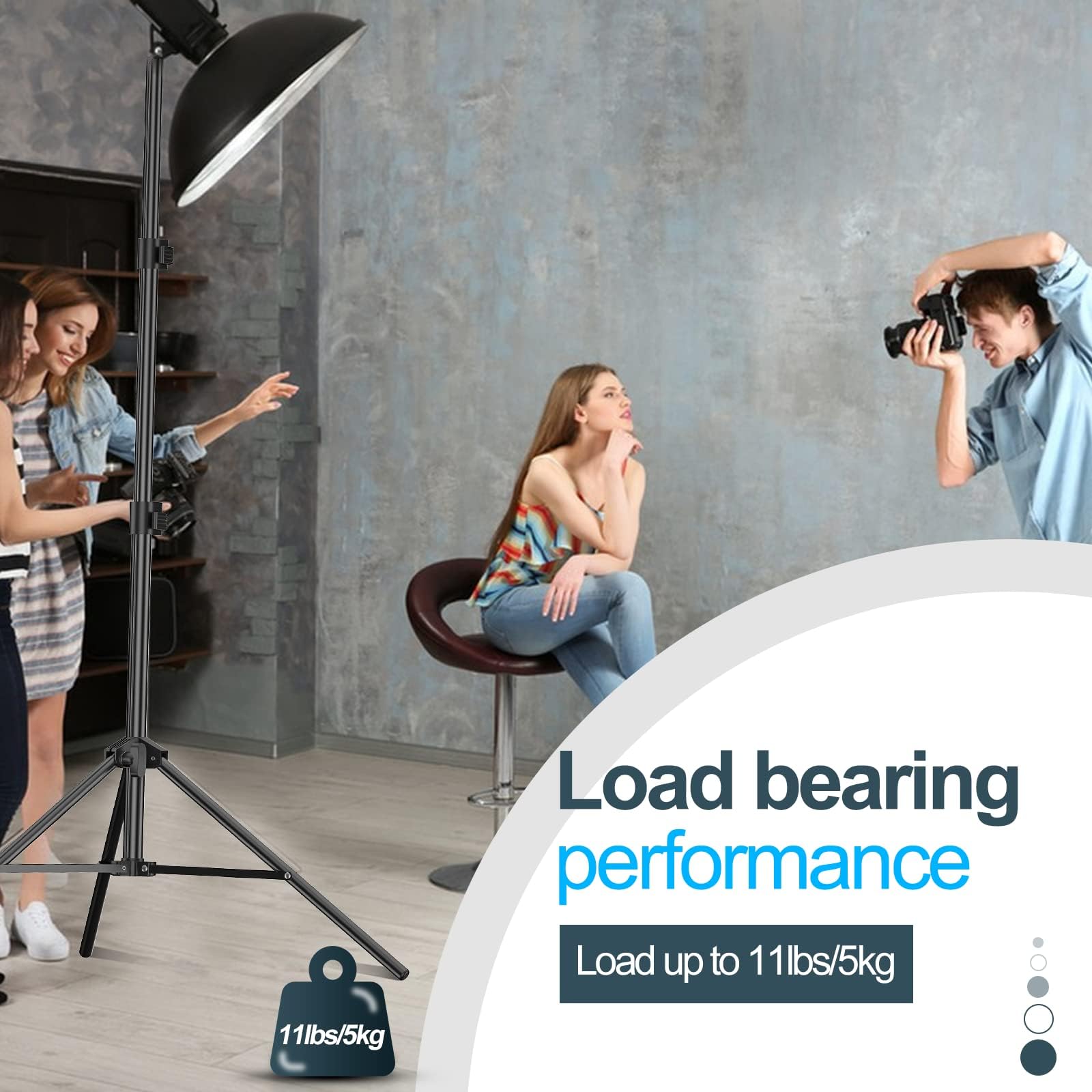 EMART 7 Ft Light Stand for Photography, Portable Photo Video Tripod Stand, 2 Pack Lighting Stand with Carry Case for Speedlight, Flash, Softbox,Strobe Light, Camera, Photographic Portrait