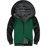 ZITY Boys Hoodie Kids Fleece Sherpa Lined Jacket Youth Zip Up Heavyweight Hooded Sweatshirt Teen Winter Warm Coat