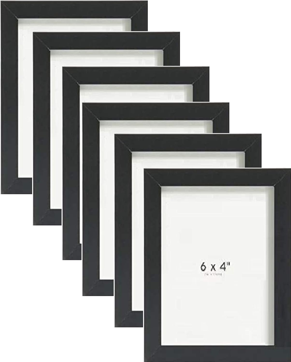 JMS we create smile 6x4 Size Pack of 6 Black/White Picture frame photo