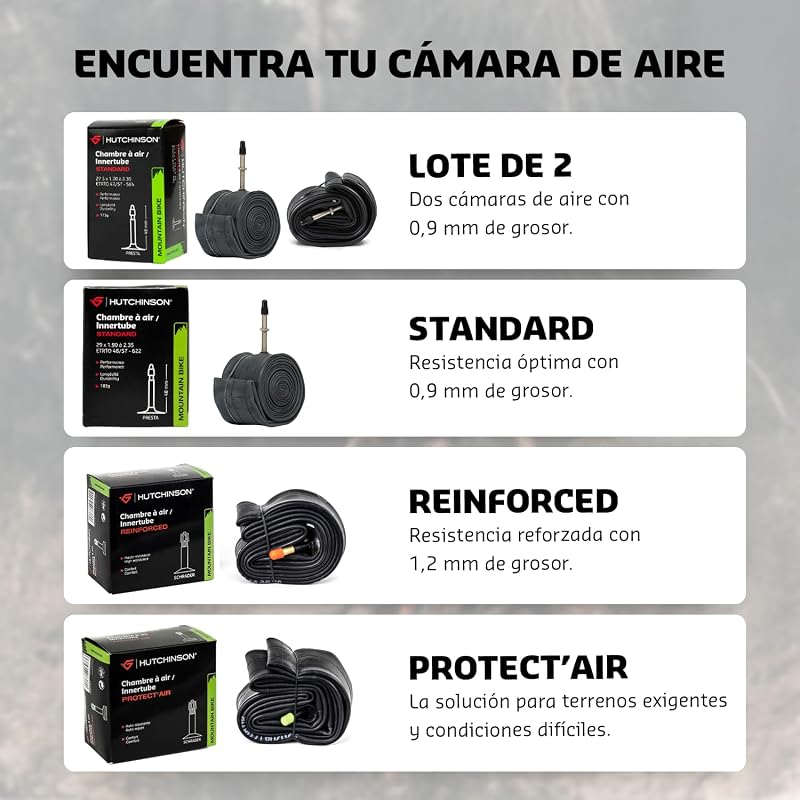 - Cámara de aire - MTB - Estándar - Resistencia a pinchazos y antipinchazos - Válvula Schräder - Grosor 0,9 mm - 40 MM - 26 x 1,70-2,35 - Juego de 2