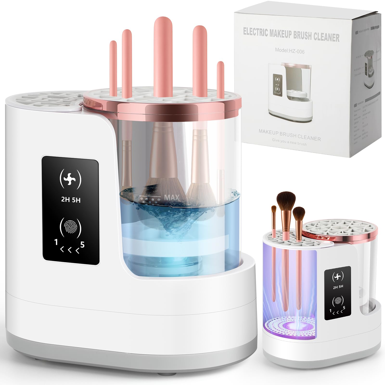 Photo 1 of 3 IN 1 Electric Makeup Brush Cleaner & Dryer Machine with Automatic Cleaning and Drying Functions, Portable USB Design with Smart Touch Controls for All Brush Sizes, Perfect Gift for Makeup Lovers