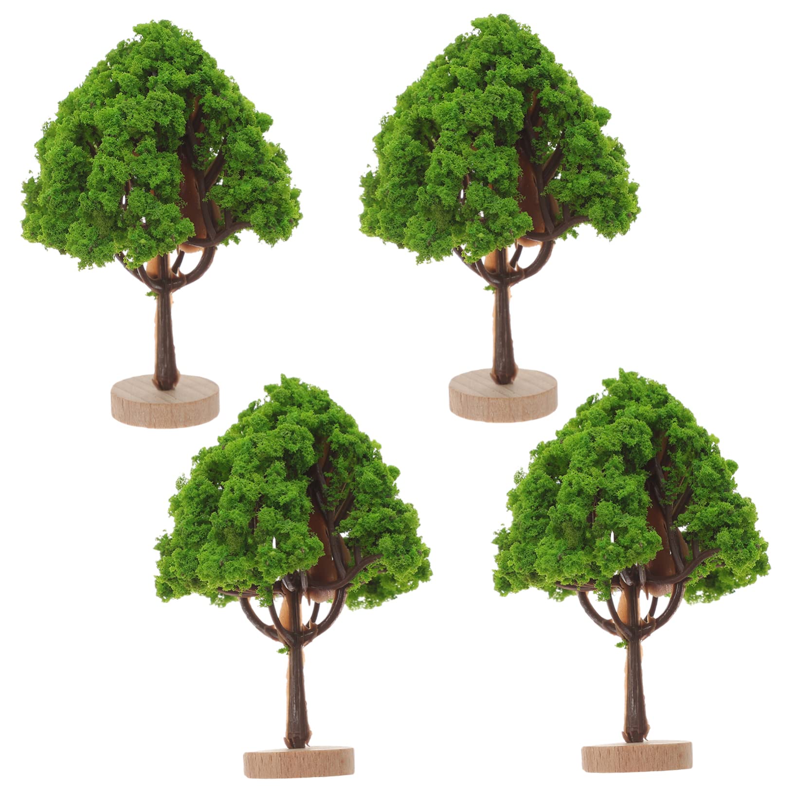 IWOWHERO 4Pcs Miniature Street Trees Model for Sand Table Landscape Diorama for Model Railway Scenery Craft Projects and Tabletop Decor
