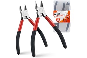 DOBUR 2PCS Heavy Duty Wire Cutters Set, 5 inch & 6 inch Electrical Diagonal Cutting Pliers, High Carbon Steel, Anti-Slip Handle, for Crafting, Jewelry Making, Electricians