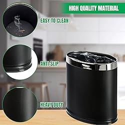 Brelso 'Invisi-Overlap' Metal Trash Can, Open Top