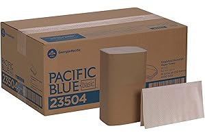 Georgia-Pacific Pacific Blue Basic S-Fold Recycled Paper Towels by GP PRO (Georgia-Pacific),Brown,23504,250 Towels Per Pack,16 Packs Per Case (4000 Total),9.20'' x 10.20