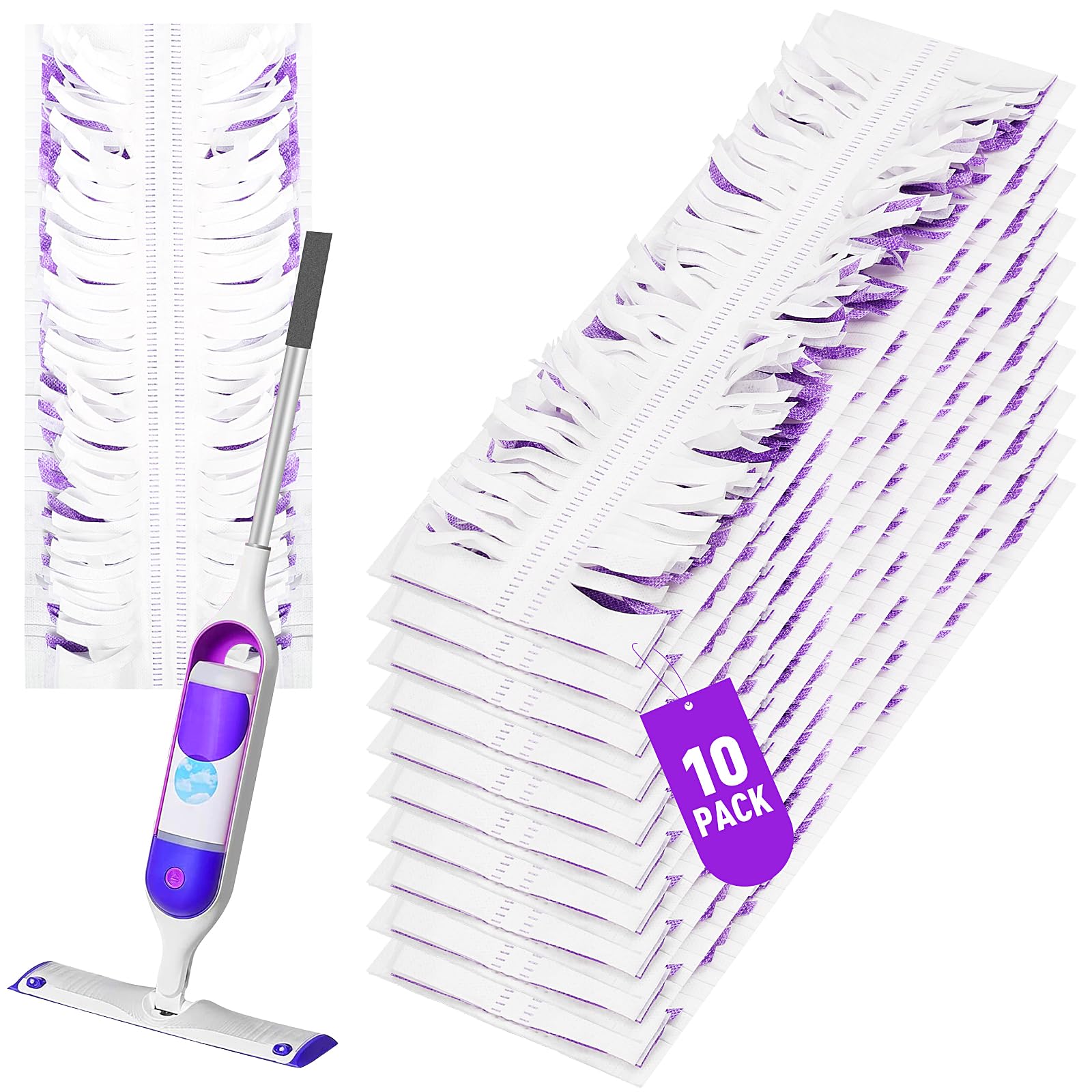 Photo 1 of 10 Pack Swiffer Power Mop Refills – Disposable Wet Mop Pads for Swiffer Power Mop, Perfect for Hardwood, Tile, and Laminate Floors, Easy-to-Use Floor Cleaning Pads Compatible with Swiffer WetJet