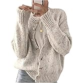 GORGLITTER Women's Button Up Chunky Knit Cardigan Open Front Oversized Sweater Jacket Trendy Outerwear