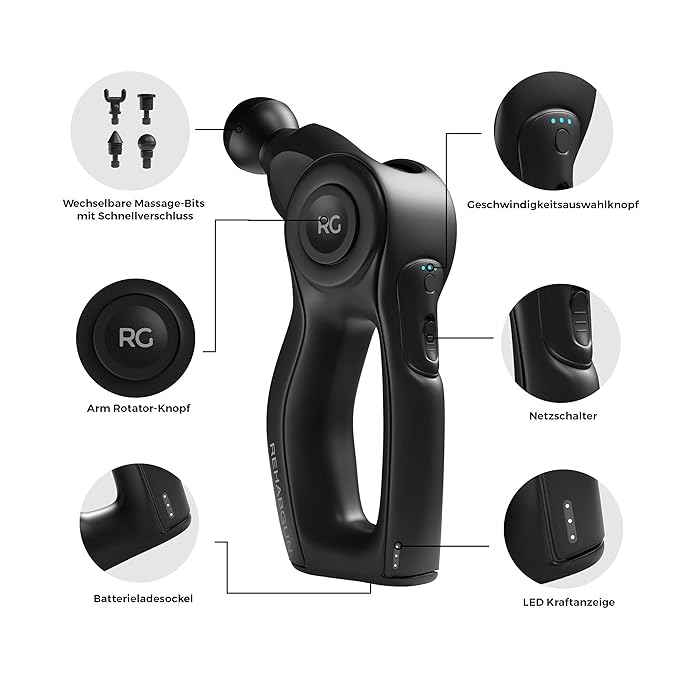 Rehabgun Pro Obrotowy pistolet do masażu z głębokimi ...