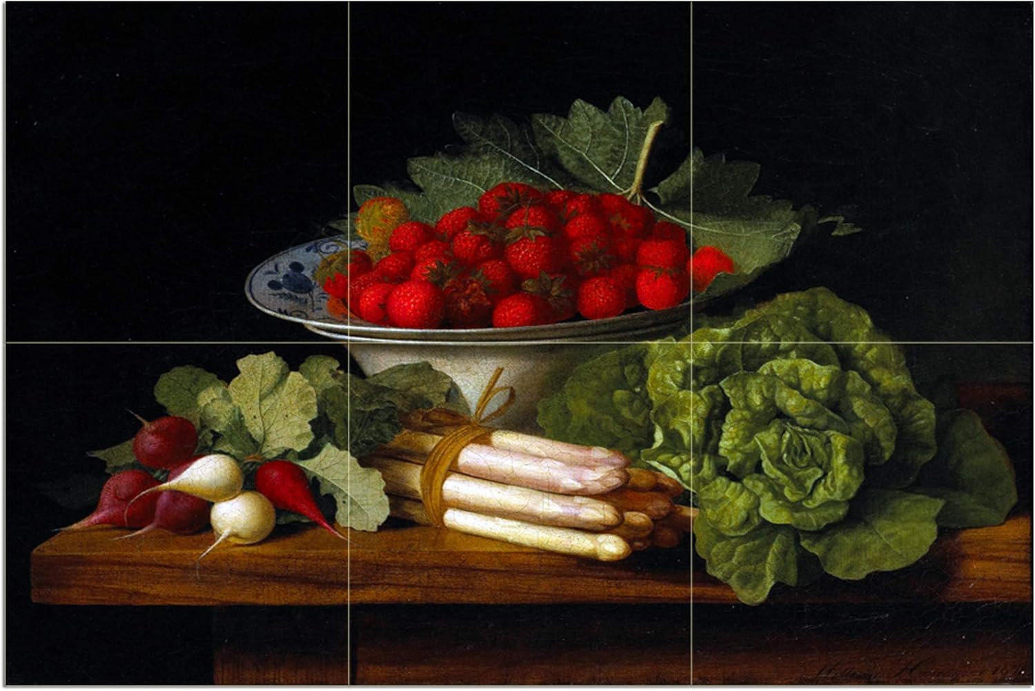 Tile Mural Berries Vegetables W. Hammer Kitchen Wall Backsplash Marble Ceramic - Picture 2 of 12