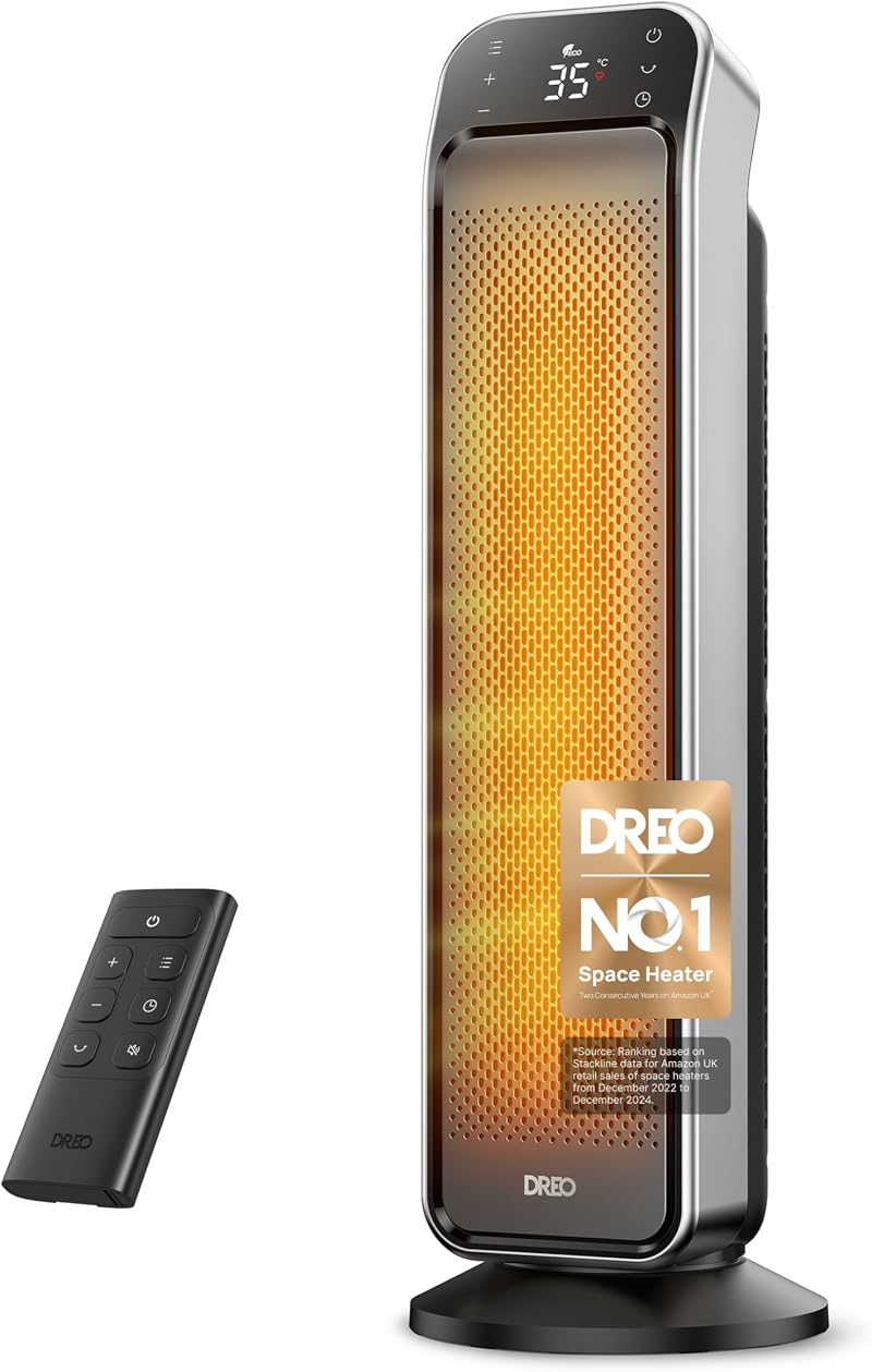 Dreo 25 Inch Ceramic Space Heater with Remote 70° Oscillation 4 Modes