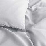 MOONLIGHT20015 Double Duvet Cover Set Silver Solid Soft Bedding 200x200 view 6