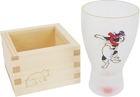 Amazon Co Jp アデリア 江戸猫ぐらす 枡酒グラス ねこぐらす 100ml はちまきねこ 6614 ホーム キッチン
