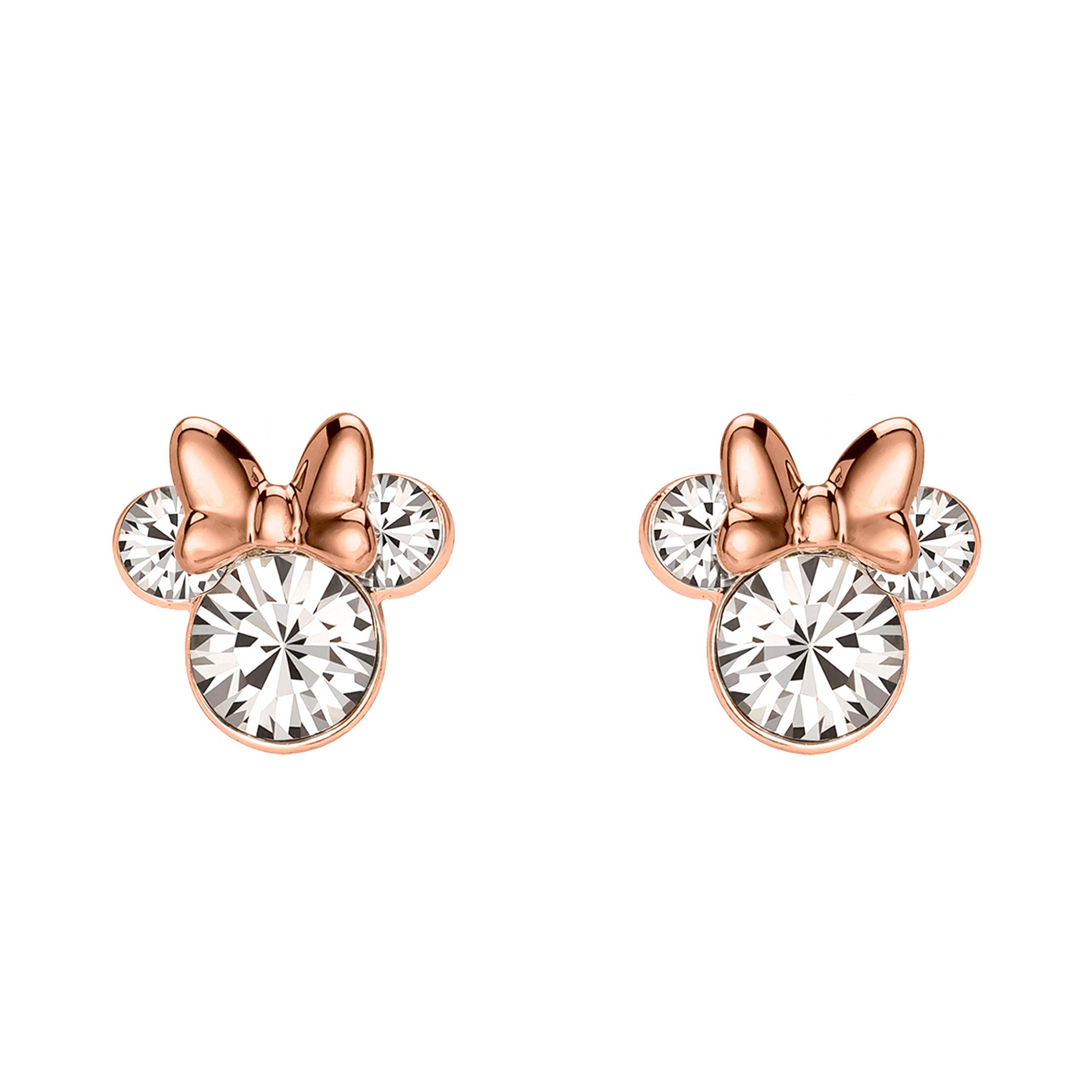Minnie Mouse Stone Set Silver and Rose Gold Earrings EF00469PAPRL.PS