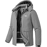 Wantdo Women's Waterproof Ski Jacket Warm Winter Coat Windproof Snow Coats Warm Fleece Raincoat