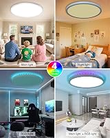Peasur 49cm LED Ceiling Light 46W 5400LM RGB Backlight Remote Dimmer 3000-6500K view 2