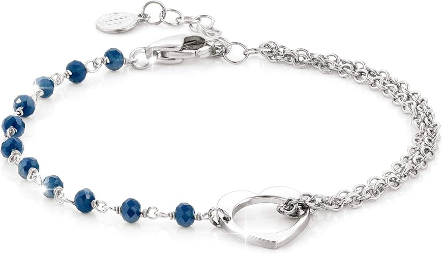 Nomination Heart Bracelet in Silver, Stainless Steel and Stone. Made in