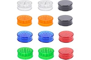 OMYPUEHEN 12 Pack Herb Grinder For Manual, 2.3in Small Spice Grinder With Storage, Portable And Disposable Plastic Grinder,Mix