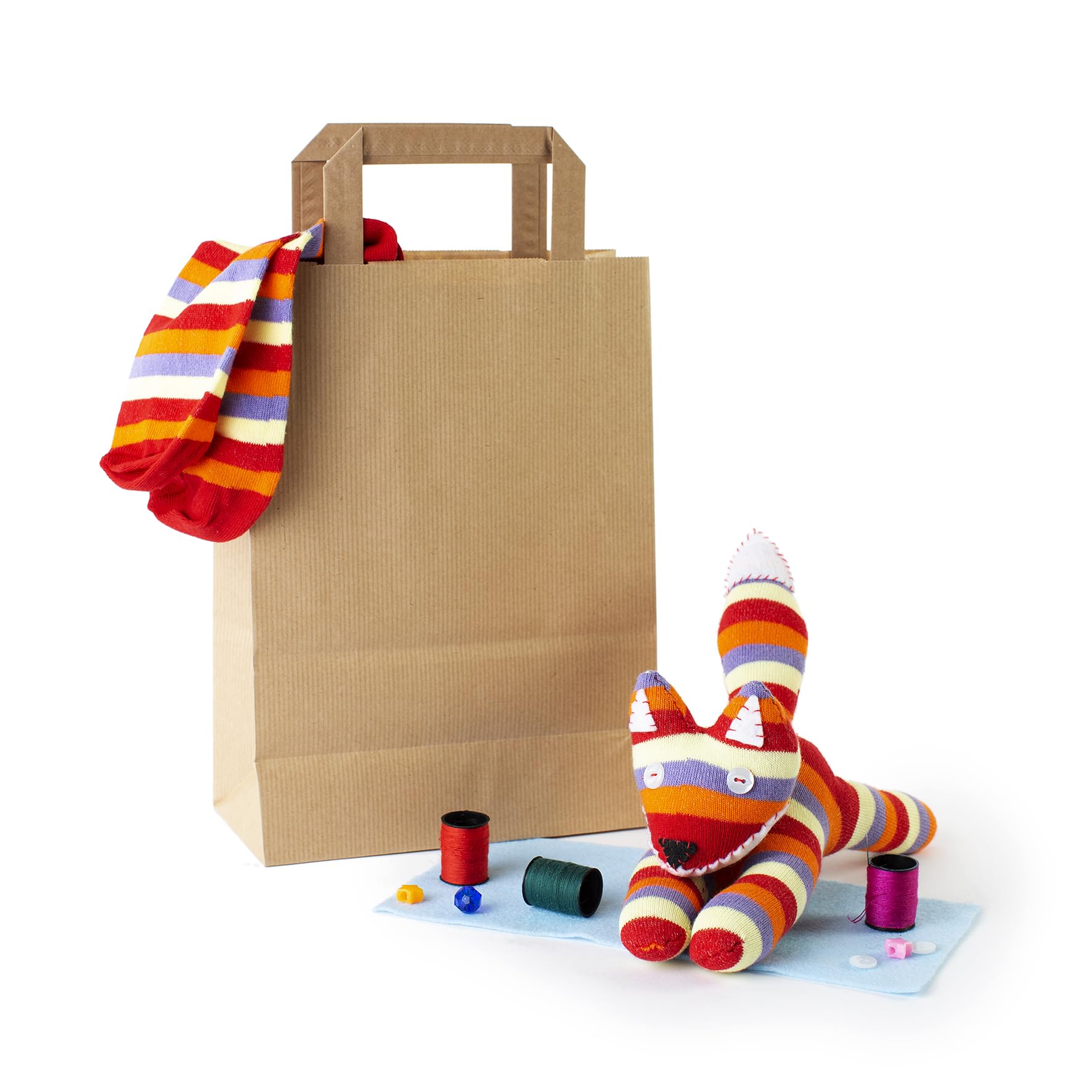 Sock Fox Craft Kit - Complete Sewing kit to Create Your own Fox