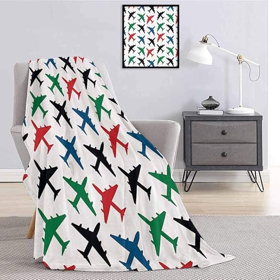 Airplane Decor Collection Soft multisize blankets Plane Pattern