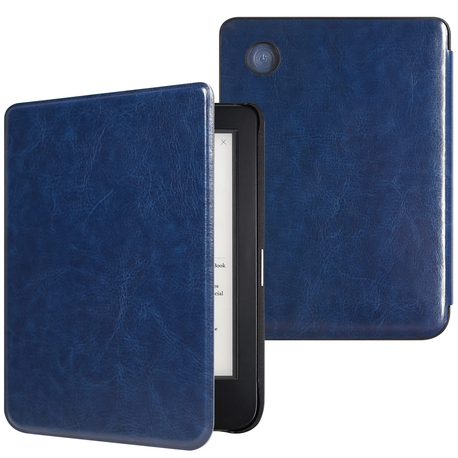 DMLuna Case for Kobo Clara 2E 6" 2022 Release, Ultra Slim Lightweight Folio Premium PU Leather Protective Cover with Auto Sleep/Wake Function, Navy Blue R64 — image 1