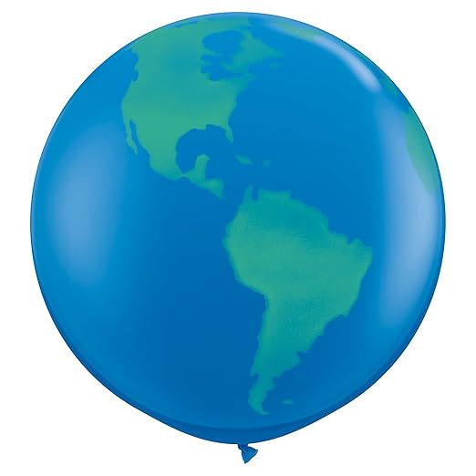 Qualatex Round Globe Biodegradable Latex Balloon, 36Inch