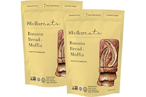 Stellar Eats Grain-Free Banana Bread & Muffin Baking Mix | Gluten-Free, Dairy-Free, Low Sugar, Plant-Based | Naturally Sweet with Coconut Sugar | Makes 1 Loaf or 12 Muffins | 2 Pack