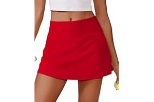 PINSPARK Womens Tennis Skirt High Waisted Golf Skort with 2 Pockets Stretchy Athletic Skirts for Workout Pickleball Running