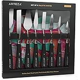 Arteza Palette Knives 8-Pack, Sizes No. 1, 25, 7, 15, 39, 23, 17, 21, Durable Stainless Steel Blade & Break-Resistant Wooden 