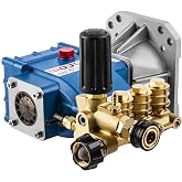 WOJET High-Flow Triplex Plunger Pressure Washer Pump 4400PSI 4.0GPM 1"Shaft | Self-Priming Horizontal Replacement Pressure Washer Pump Rebuild Kit for Honda,Dewalt,Simpson,Generac,Unloader for MRO,9-15HP