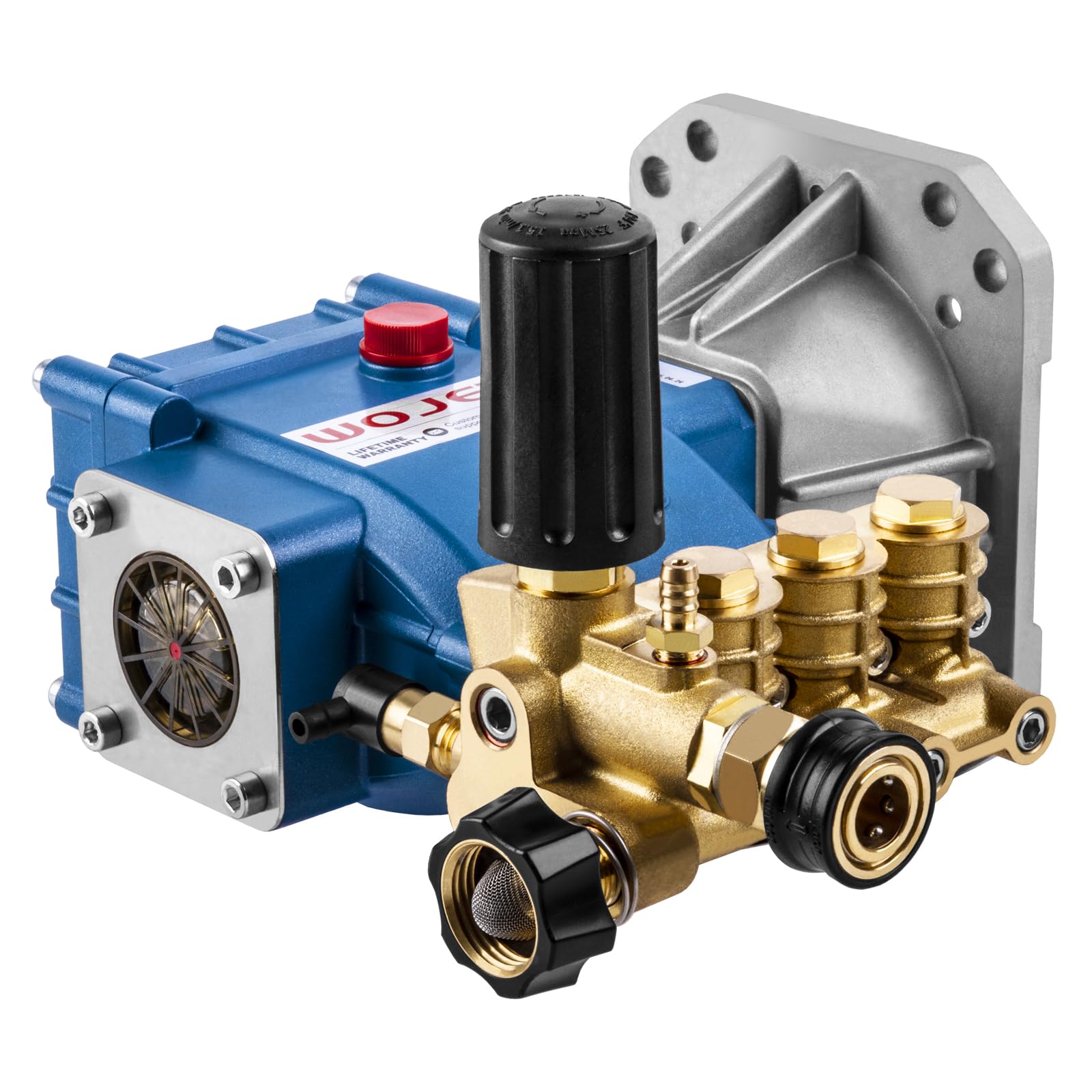 Photo 1 of WOJET Triplex Plunger Pressure Washer Pump, 4400PSI 4.0GPM, 1" Shaft, Self-Priming, Horizontal Replacement Pump Kit for Honda GX270 GX340, Dewalt 4000/4200PSI, Simpson PS60869, Generac 9-13HP Engines