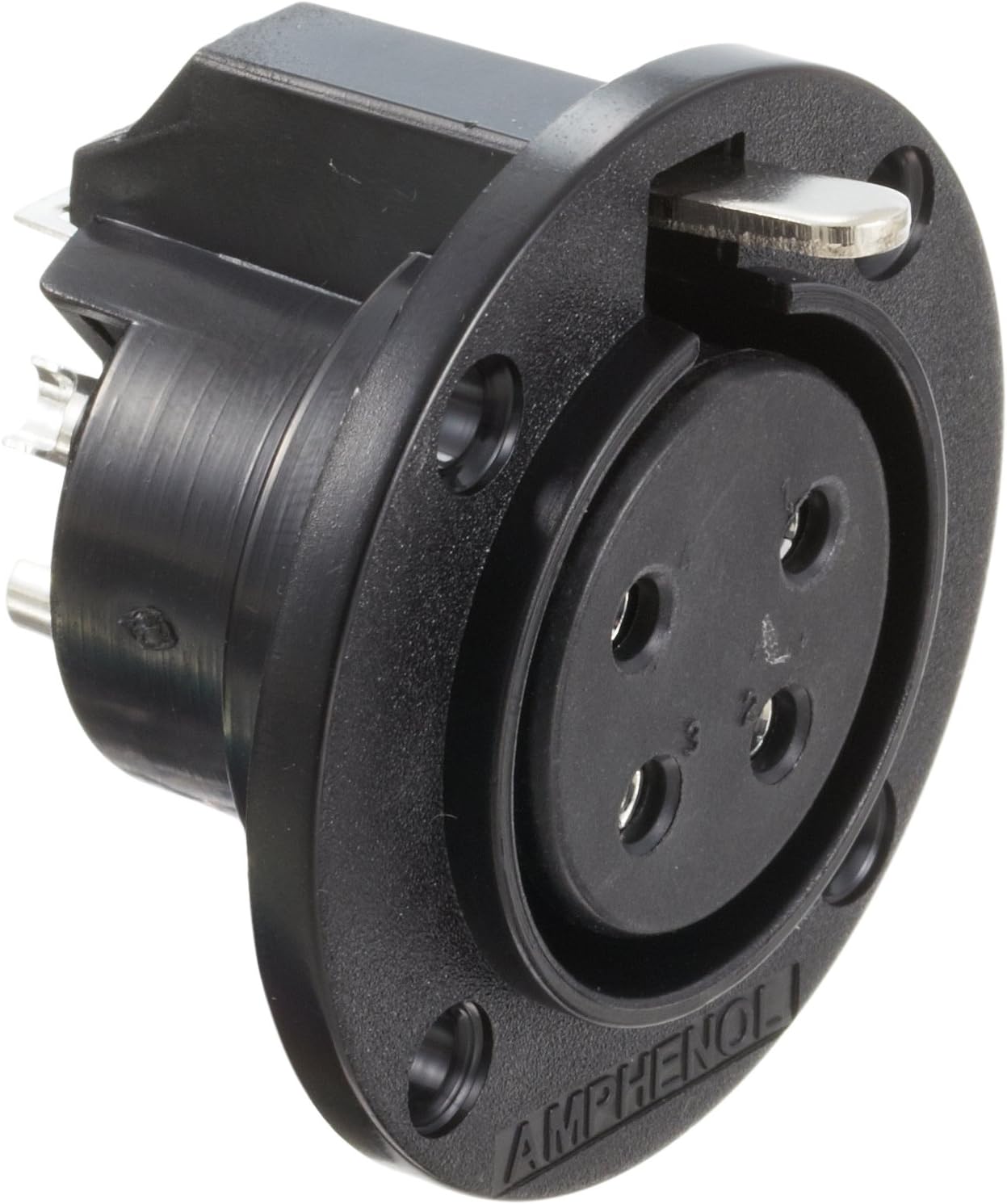 Amphenol Audio AP-4-13 AP Female Chassis Connector, Round Flange, Machined Contacts, Thermoplastic Shell