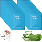 CPAP Mask Wipes 50 Pack Travel CPAP Mask Wipe Towelettes with Aloe Vera Unscented CPAP Cleaning Supplies